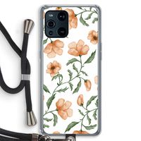 Peachy flowers: Oppo Find X3 Transparant Hoesje met koord