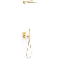 Regendouche set Tres Slim | Inbouw | Mengkraan | 2-weg | Vierkant | 24k Goud mat