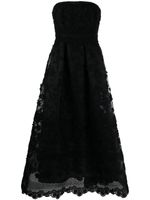 Elie Saab robe longue à appliques fleurs - Noir