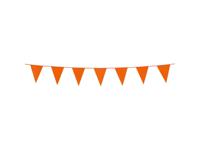 Mini Vlaggenlijn Oranje 3m Kunststof 10x15cm - thumbnail
