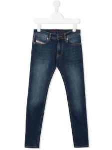 Diesel Kids jean slim à taille mi-haute - Bleu