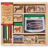 Houten paarden stempelset   -