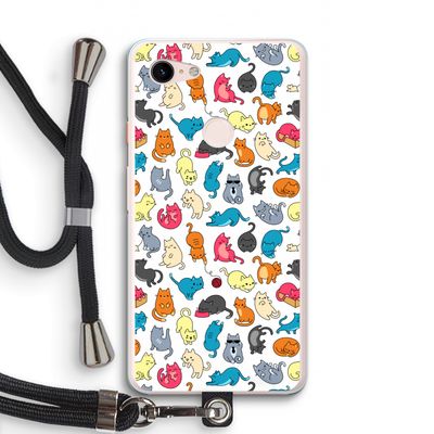 Kleurrijke katten: Pixel 3 XL Transparant Hoesje met koord