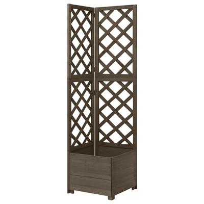 VidaXL Latwerkplantenbak hoekmodel 40x40x150 cm vurenhout grijs