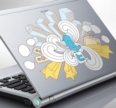 Twitter stad Laptop Sticker