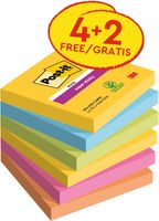 Post-it Super Sticky notes Carnival, 90 vel, ft 76 x 76 mm, 4 + 2 GRATIS - thumbnail