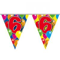 Leeftijd vlaggenlijn - 6 jaar - 10 meter - verjaardag versiering - vlaggetjes