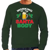 Foute kersttrui - Santa Body - heren - groen - kerstborrel - sweater
