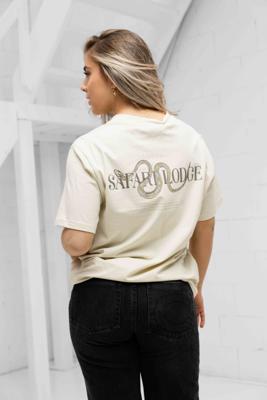 Malelions Lodge T-Shirt Dames Beige - Maat M - Kleur: Beige | Soccerfanshop