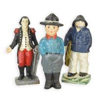 A SET OF 3 CAST IRON FIGURAL BANKS