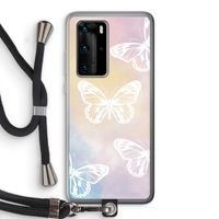 White butterfly: Huawei P40 Pro Transparant Hoesje met koord