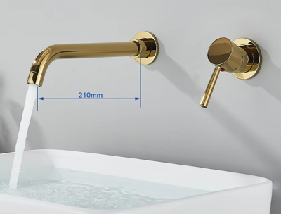 LuxaWall Elite - Inbouw Wastafelkraan in Geborsteld Goud