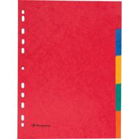 Pergamy tabbladen ft A4, 11-gaatsperforatie, stevig karton, geassorteerde kleuren, 5 tabs - thumbnail