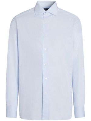 Zegna chemise à fines rayures - Bleu