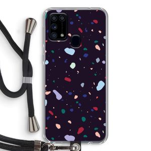 Dark Rounded Terrazzo: Samsung Galaxy M31 Transparant Hoesje met koord