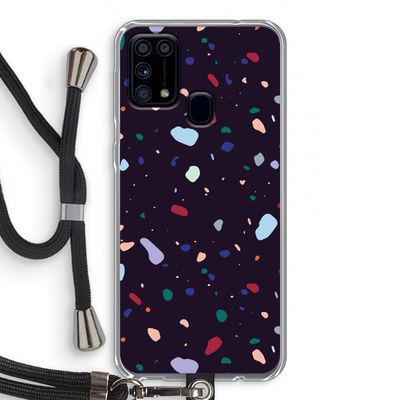 Dark Rounded Terrazzo: Samsung Galaxy M31 Transparant Hoesje met koord