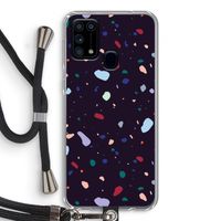 Dark Rounded Terrazzo: Samsung Galaxy M31 Transparant Hoesje met koord