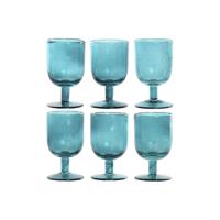 Set van bekers Home ESPRIT Turkoois Kristal 300 ml (6 Stuks)