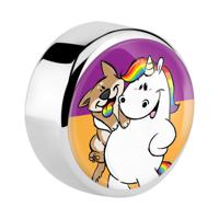 Disk met Chubby Unicorn Design Chirurgisch staal 316L Balletjes, staafjes en meer