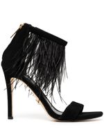 Michael Kors sandales Meena 110 mm ornées de plumes - Noir