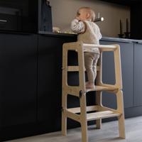 Houten montessori leertoren 2-in-1 houtkleur
