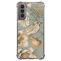 Case voor Samsung Galaxy S21 Vintage Bird Flowers - thumbnail