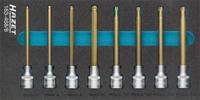 HAZET Dopsleutelbitset 163-468/8 · 1/2 inch (12,5 mm) vierkant hol · Binnen-zeskant-profiel, Binnen-TORX®-profiel · 8-delig · 5 · 6 · 8 · 10 · T30 ·