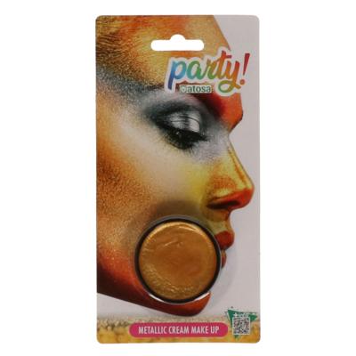 Atosa grimeer schmink metallic - goud - 7 gram - carnaval/verkleed thema