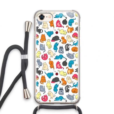 Kleurrijke katten: iPhone 8 Transparant Hoesje met koord