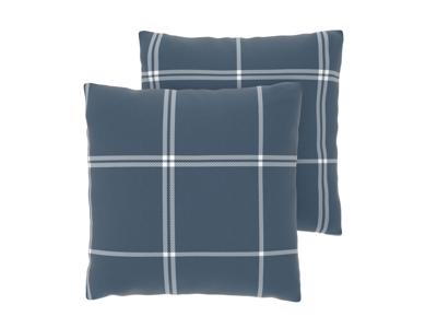 LIVARNO Set van 2 kussenslopen 50 x 60 cm (Blauw/geruit)