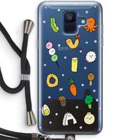 Happy bento friends: Samsung Galaxy A6 (2018) Transparant Hoesje met koord Happy bento friends: Samsung Galaxy A6 (2018) Transparant Hoesje met koord