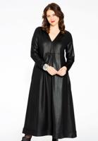 Yoek Jurk V-neck SHINE | Zwart | Maat 50/52