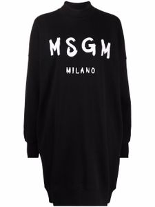 MSGM robe-sweat à logo imprimé - Noir