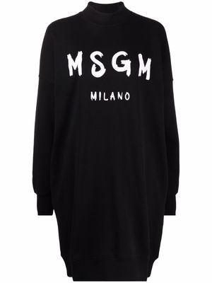 MSGM robe-sweat à logo imprimé - Noir