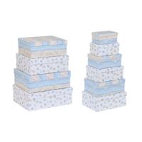 Set van opstapelbare opbergboxen DKD Home Decor Kinderen Multicolour Karton (43,5 x 33,5 x 15,5 cm)