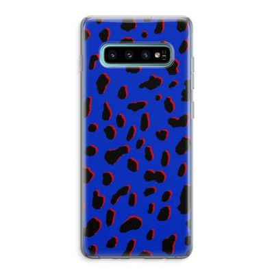 Blue Leopard: Samsung Galaxy S10 Plus Transparant Hoesje