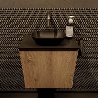 Mondiaz Fowy toiletmeubel 50cm washed oak met blad en waskom urban midden zonder kraangat