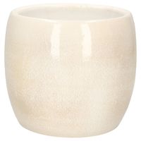 Mica Decorations Bloempot - beige - keramiek - 16 x 14 cm - Plantenpotten