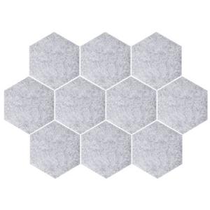 QUVIO Vilten memobord hexagon set van 10 - Grijs