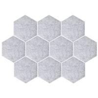 QUVIO Vilten memobord hexagon set van 10 - Grijs - thumbnail