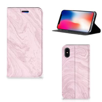 Apple iPhone X | Xs | Standcase | Marble Pink - Origineel Cadeau Vriendin