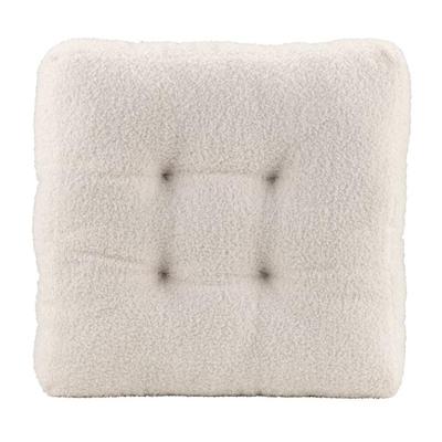 2e Halve Prijs Leen Bakker - Matraskussen Cara Teddy - Off-white - 45x45x8 Cm - Polyester - Wit