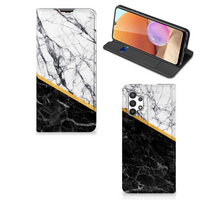 Samsung Galaxy A32 4G | A32 5G Enterprise Editie Standcase Marmer Wit Zwart - Origineel Cadeau Man