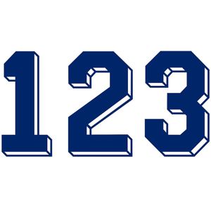 Retro Shadow Style Navy Numbers