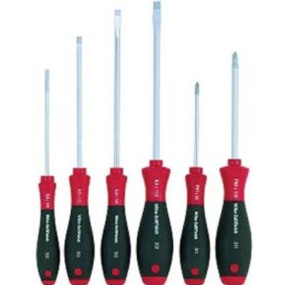 Wiha - Softfinish Sleufkop/ Phillips-schroevendraaierset, 6-delig - Ronde Schachten - 302 Hk6 So
