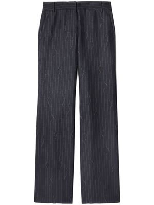 Off-White pantalon à fines rayures - Gris