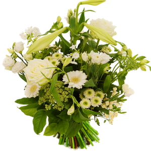 Speels plukboeket witte bloemen