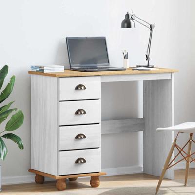 Bureau met lade ASKIM Wit 95 x 40 x 75 cm Massief grenenhout