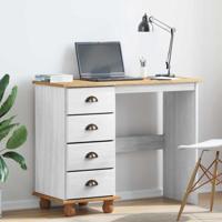 Bureau met lade ASKIM Wit 95 x 40 x 75 cm Massief grenenhout