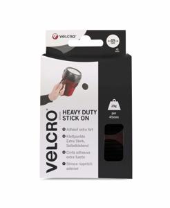 VELCRO® Klittenband punten Om vast te plakken Haak- en lusdeel, Extra sterk (Ø) 45 mm Zwart 12 stuk(s)